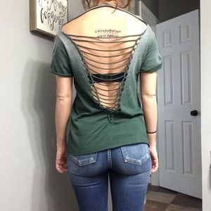 BUY 2, GET 1 FREE! BKE Ombré Cut Out Top